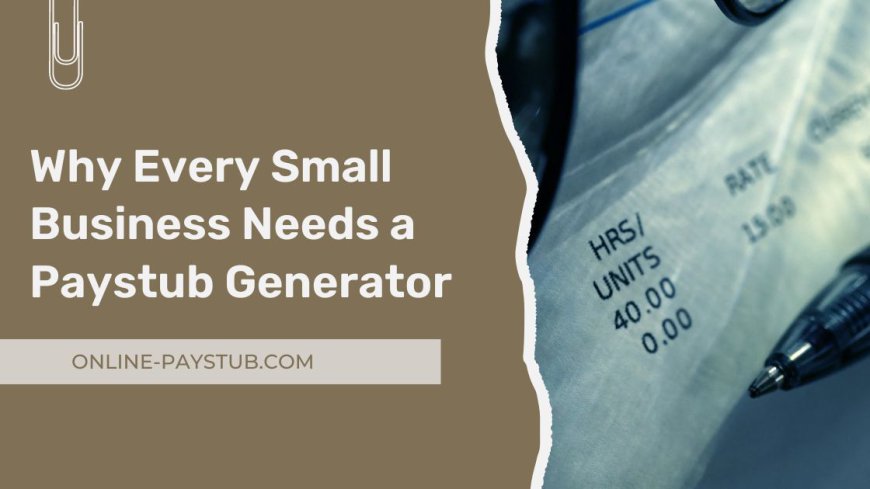 Why Does Every Small Business Need a Paystub Generator?