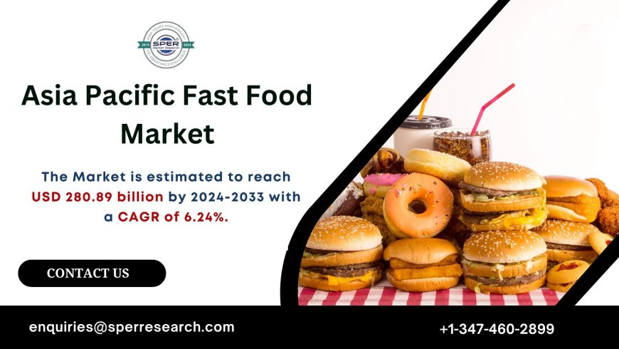 Asia Pacific Fast Food Market Growth, Share, Upcoming Trends, Opportunities, Challenges and Forecast Analysis 2033: SPER Market Research