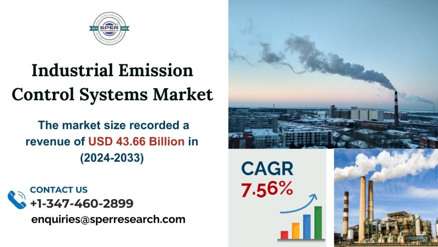 Industrial Emission Control Systems Market Estimated at USD 43.66 Billion by 2033 with a CAGR of 7.56 % Growth