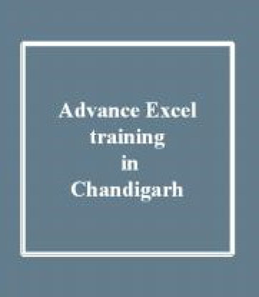 Advanced Excel Training in chandigarh