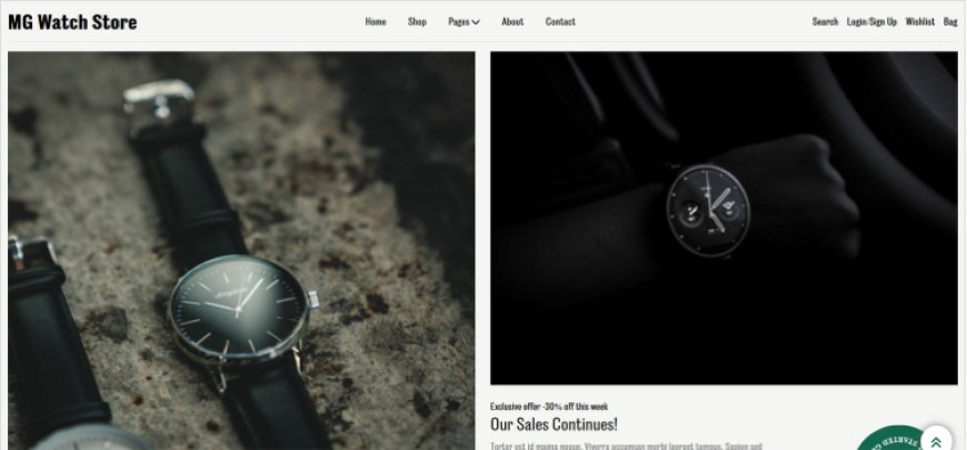 MG Watch Store - Complete Watch Store eCommerce Template for Retailers