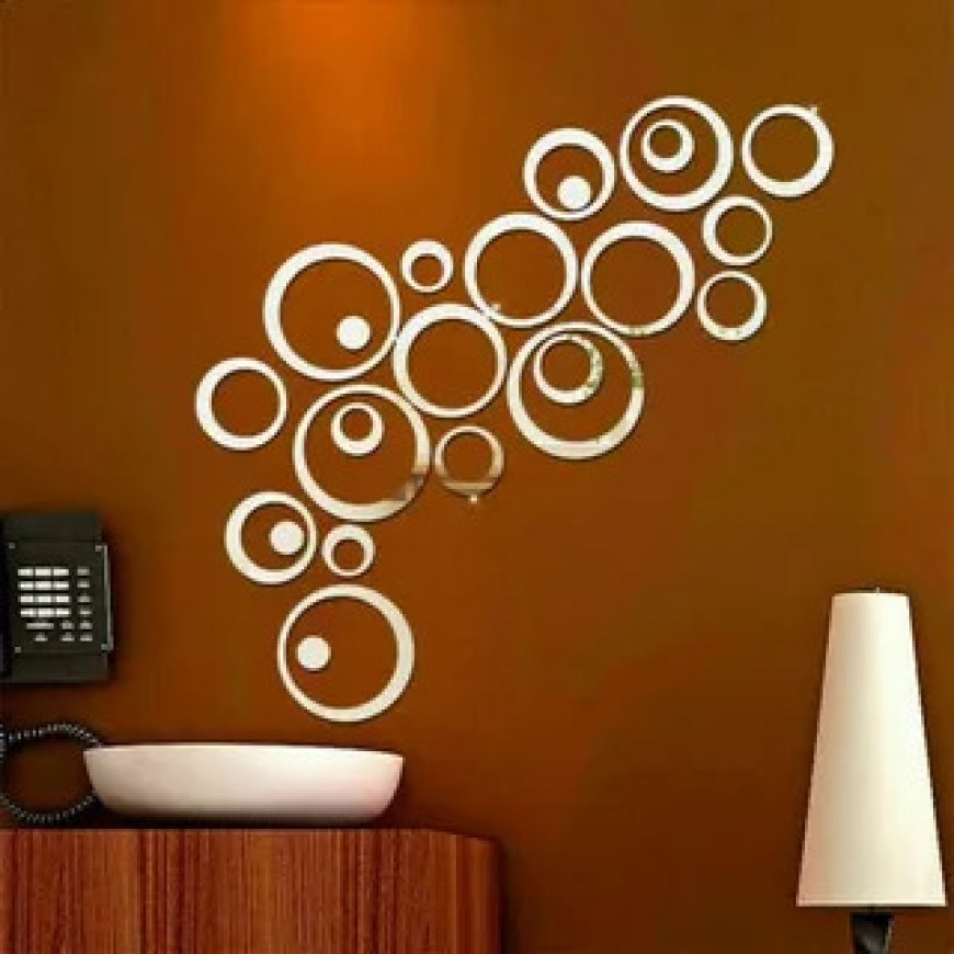 Elegance in Circles: Rings Mirror Acrylic Wall Decor