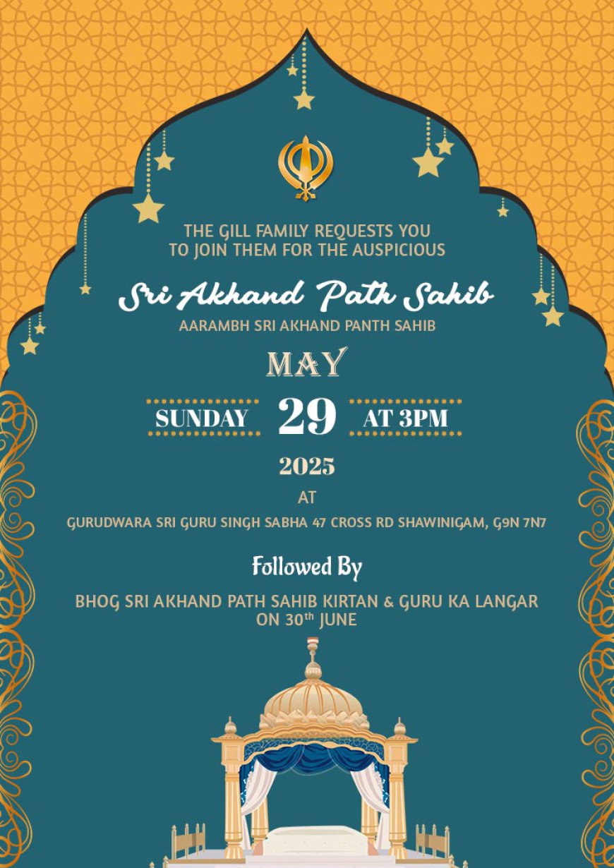 Designing the Perfect Akhand Path Invitation Card: A Blend of Tradition and Elegance