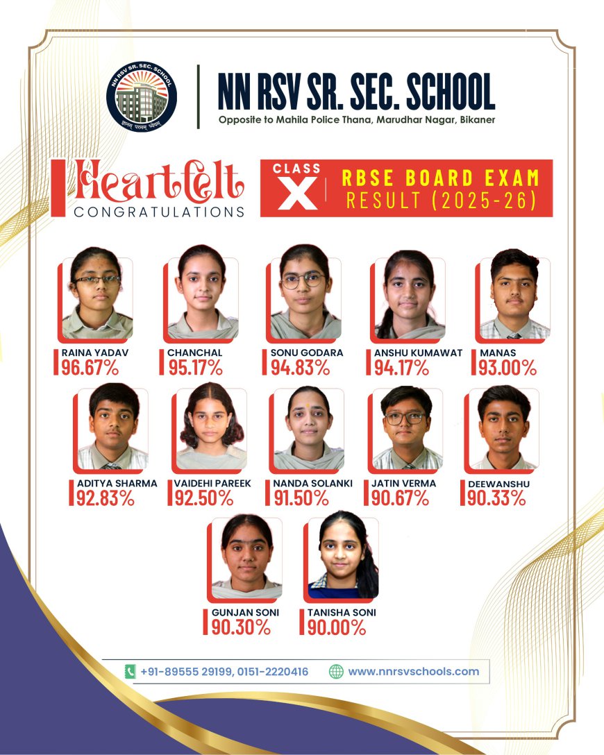 N.N.R.S.V. Sr. Sec. School Celebrates Outstanding Board Exam Results of Its Students