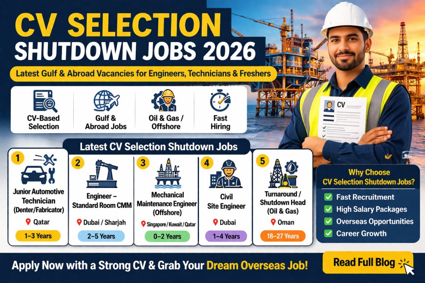 CV Selection Shutdown Jobs 2026: Top Latest Gulf & Abroad Vacancies