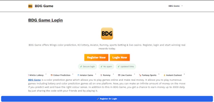 BDG Game India: The Ultimate Guide to BDG Game Login, BDG Login & Real Money