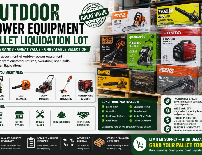 Mixed Pallets with Tools and Home Appliances: Understanding Outlet Bargain Inventory