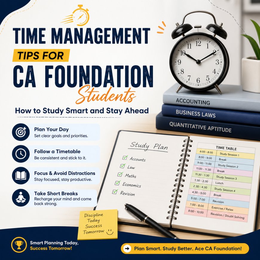 Time Management Tips for CA Foundation Students: How to Study Smart and Stay Ahead