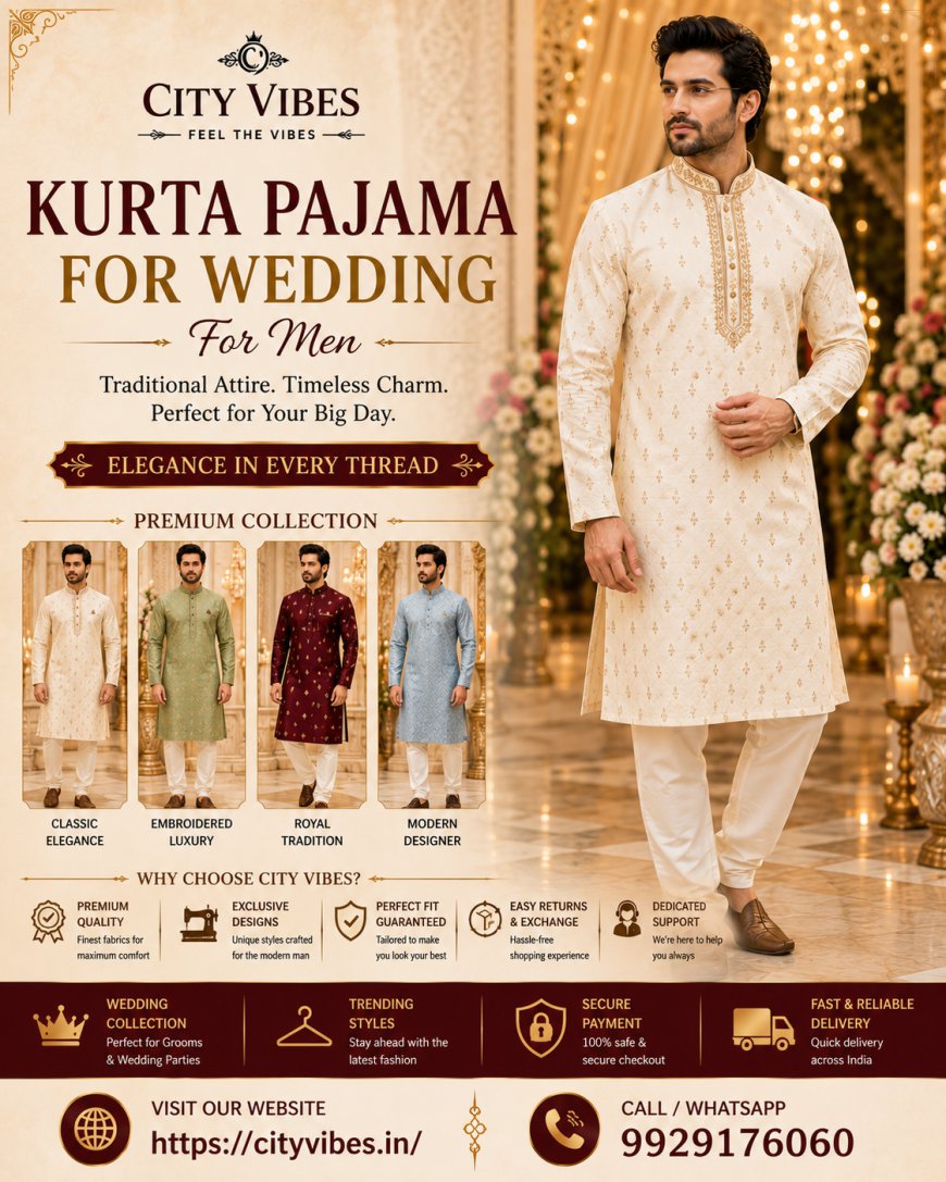 Kurta Pajama for Wedding for Men – Designer Ethnic Wear | Cityvibes