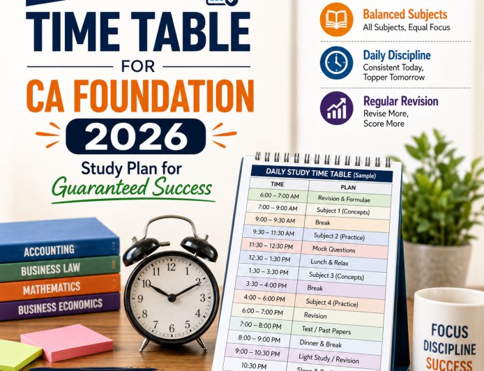 Best Time Table for CA Foundation 2026 Study Plan for Guaranteed Success
