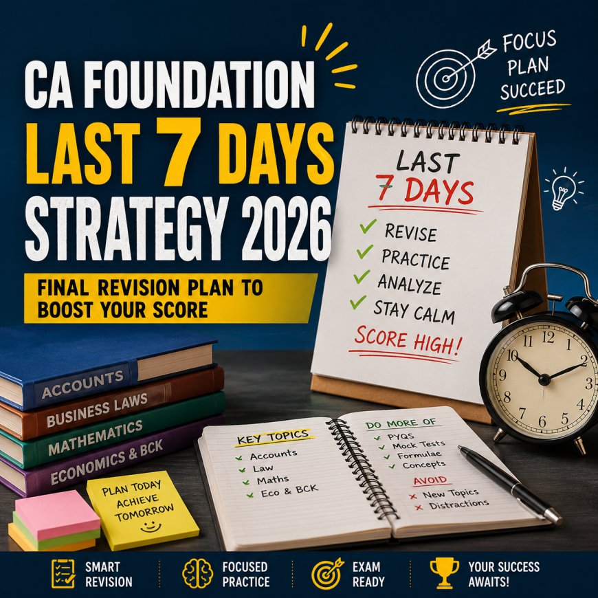CA Foundation Last 7 Days Strategy 2026: Final Revision Plan to Boost Your Score