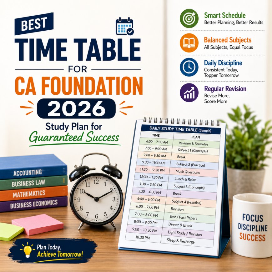 Best Time Table for CA Foundation 2026 Study Plan for Guaranteed Success