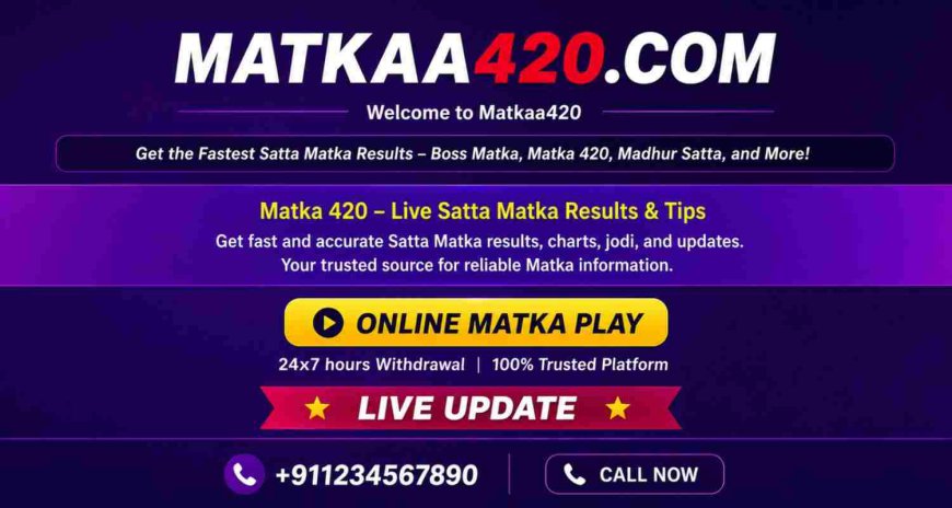 Matka420 Satta Matka Information – Charts, Markets, History & Terminology