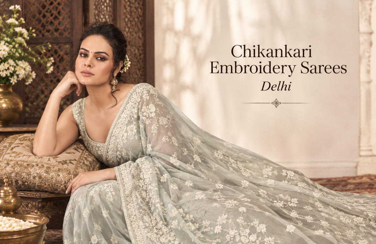 Chikankari Embroidery Sarees in Delhi for Timeless Traditional Style