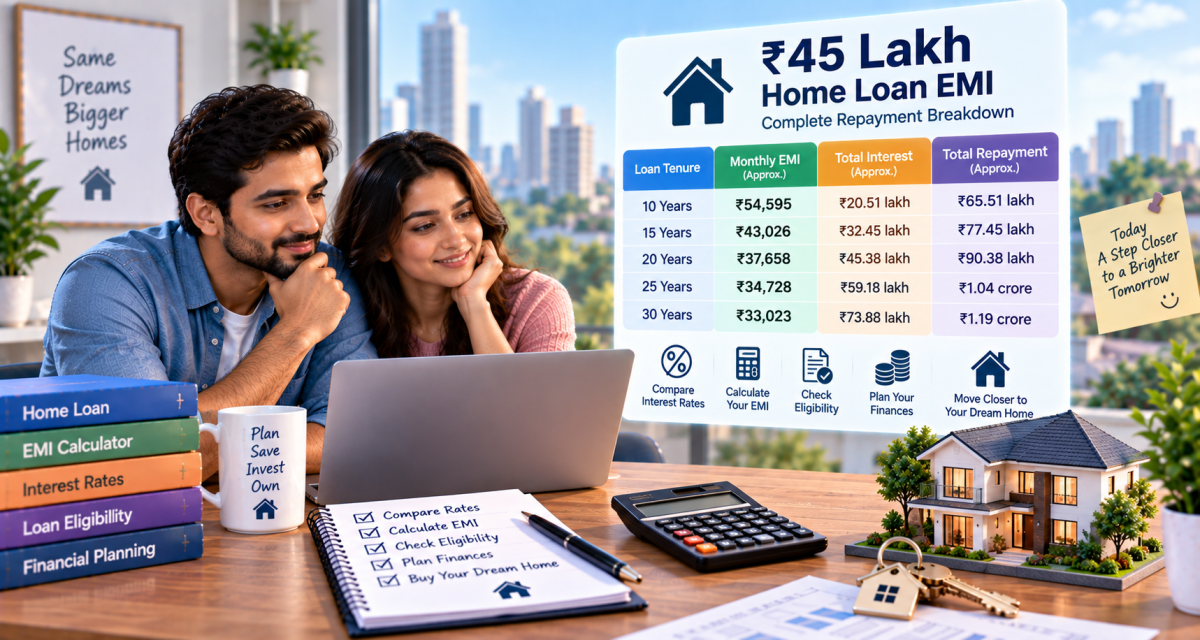 ₹45 Lakh Home Loan EMI: Complete Repayment Breakdown