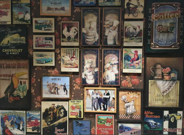 How to Build a Gallery Wall Using Vintage Car Posters 