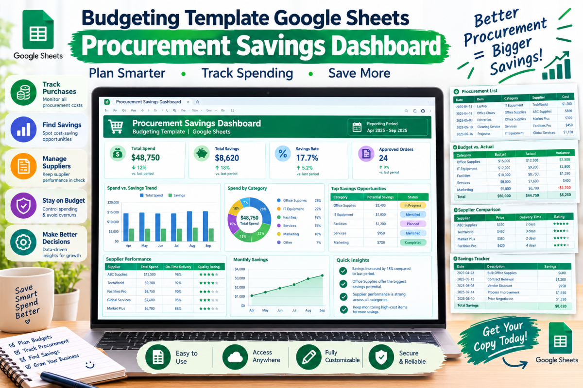 Budget Spreadsheet Google Sheets & Task Tracker Templates