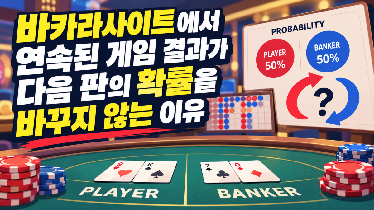 바카라사이트에서 연속된 게임 결과가 다음 판의 확률을 바꾸지 않는 이유