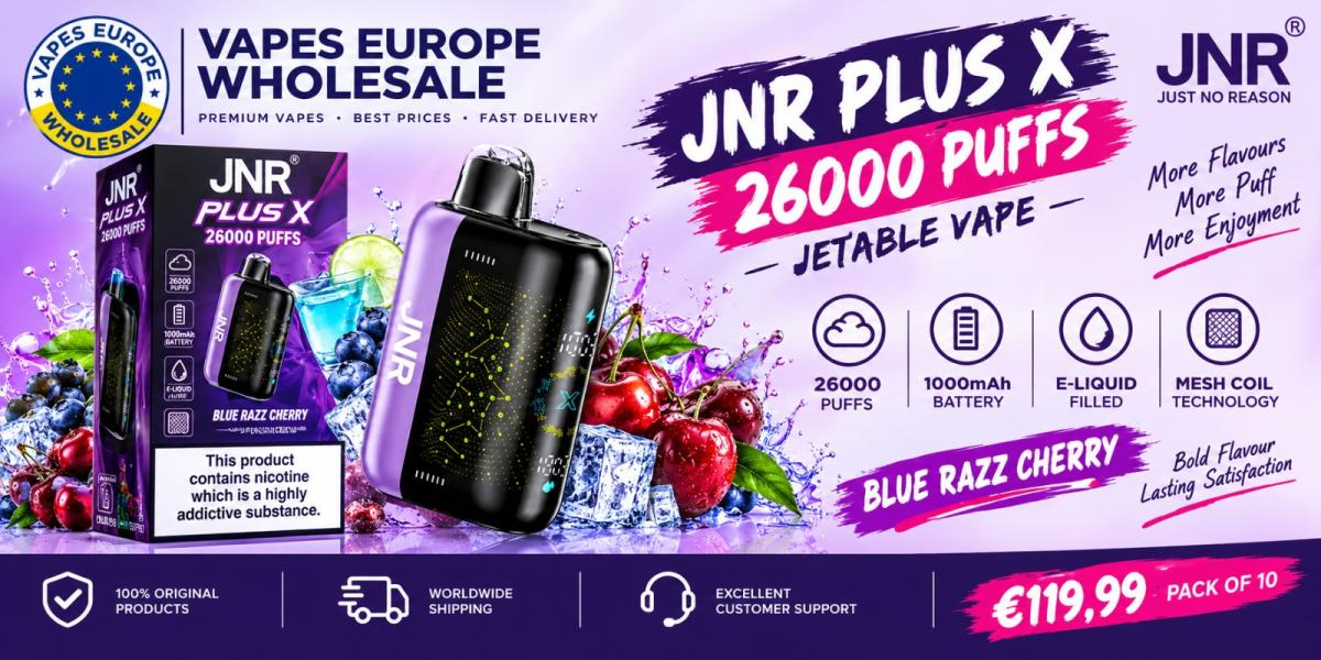 JNR Plus X 26000 Puffs Jetable Vape : Grande Autonomie et Saveurs Marquées pour les Vapoteurs Français