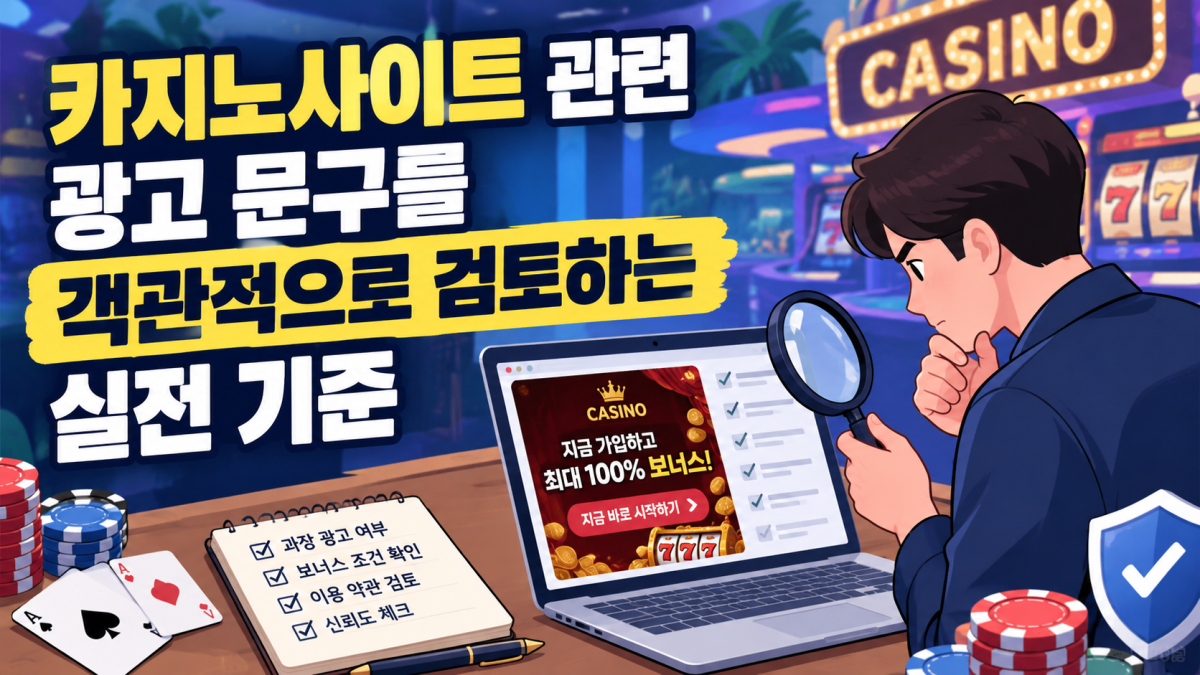 카지노사이트 관련 광고 문구를 객관적으로 검토하는 실전 기준