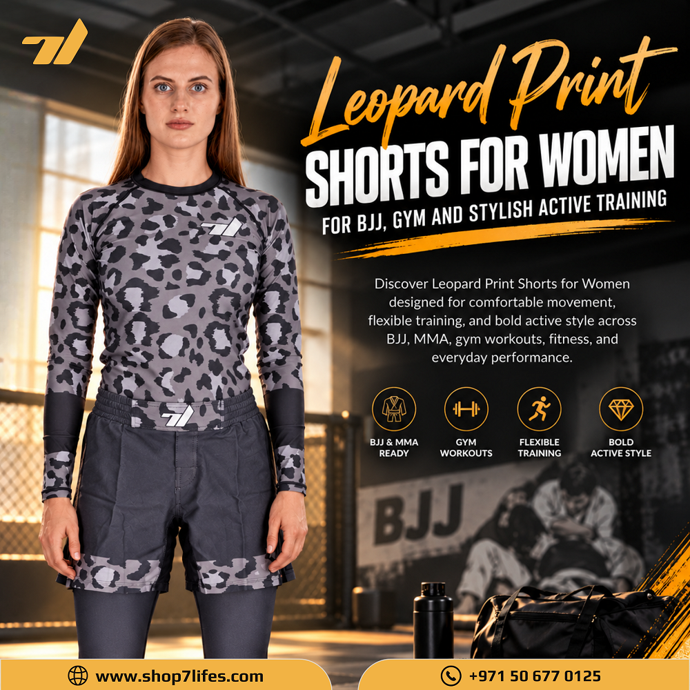 Leopard Print Shorts for Women for Stylish BJJ, Gym and Active Training