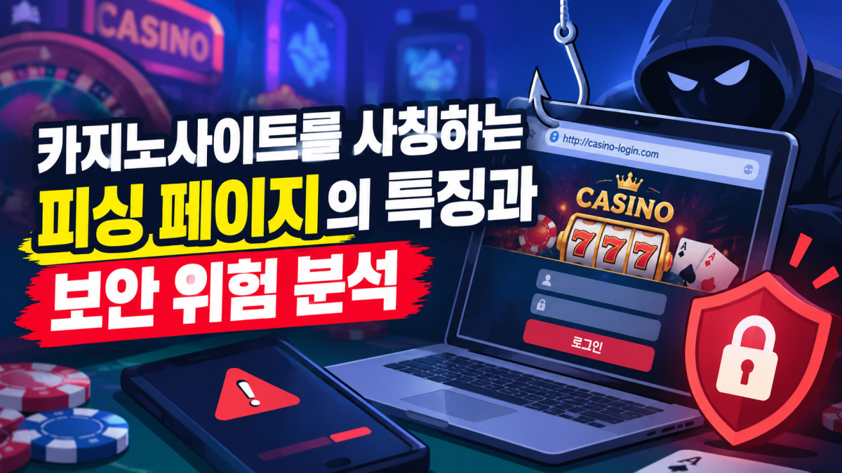 카지노사이트를 사칭하는 피싱 페이지의 특징과 보안 위험 분석