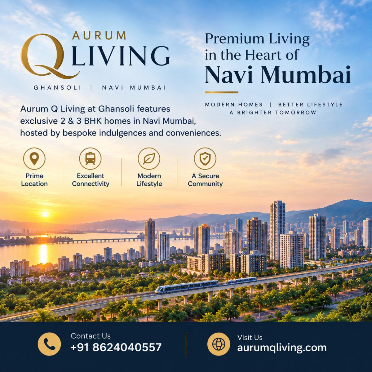 Aurum Q Living Ghansoli - 2 & 3 BHK Flats Navi Mumbai