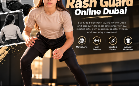 Buy Kids Beige Rash Guard Online Dubai for BJJ, Sports and Active Training 