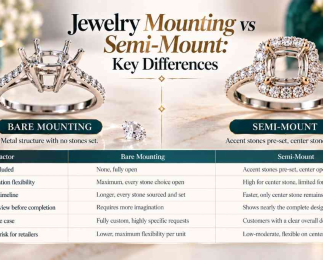 Jewelry Mounting vs Semi-Mount: Key Differences
